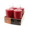 Candele Natale Rosso Bordeaux Conf. 4 Pezzi -Merry Chrismas Outlet nk018