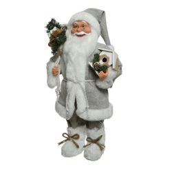 Babbo Natale Grigio Con Doni Cm. 60