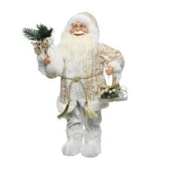 Babbo Natale Gold Con Doni Cm 45