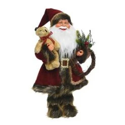 Babbo Natale Con Pelliccia Cm 45