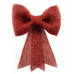 Fiocco Di Natale Glitter Rosso Cm 30