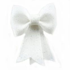 Fiocco Di Natale Glitter Bianco Cm 30