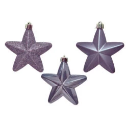 Addobbi Per Albero Di Natale Stelle Erica Set 6 Pezzi Cm. 7,5