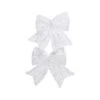 Fiocco Di Natale Bianco Cm. 12 Set 2 Pezzi -Merry Chrismas Outlet nk088x
