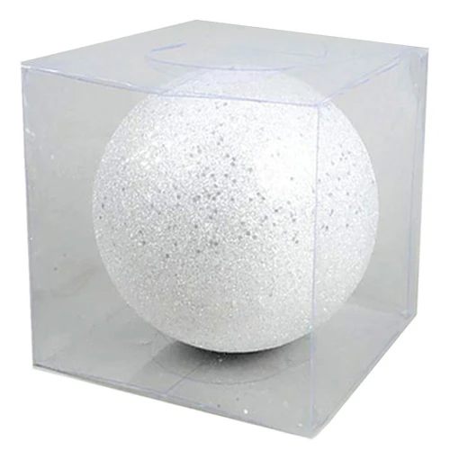 Pallina Di Natale Bianca Glitterata Mm. 200 3 Pallina Di Natale Bianca Glitterata Mm. 200