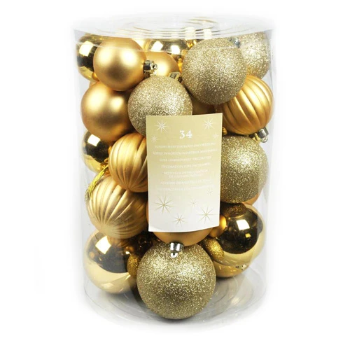 Box 34 Palline Di Natale Oro 3 Box 34 Palline Di Natale Oro