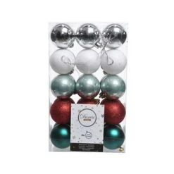 Box 30 Palline Di Natale Mix Christmas Mm 60
