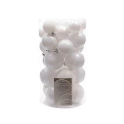 Box 30 Palline Di Natale Bianche