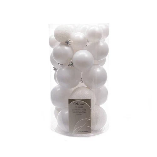 Box 30 Palline Di Natale Bianche 3 Box 30 Palline Di Natale Bianche