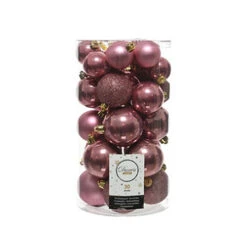 Box 30 Palline Di Natale Velvet Pink