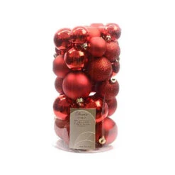 Box 30 Palline Di Natale Rosse