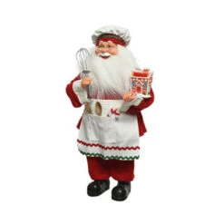 Babbo Natale Cuoco Bianco E Rosso Cm. 45