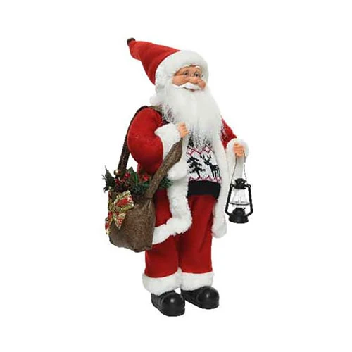 Babbo Natale Bianco E Rosso Con Lanterna Cm. 45 3 Babbo Natale Bianco E Rosso Con Lanterna Cm. 45