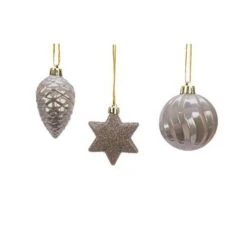 Addobbi Per Albero Di Natale Colore Perla Set 3 Pezzi