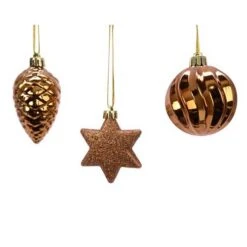 Addobbi Per Albero Di Natale Colore Rusty Brown Set 3 Pezzi