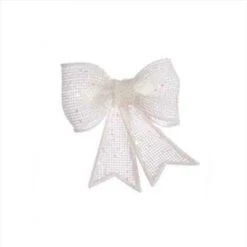 Fiocco Di Natale Glitter Bianco Cm. 13