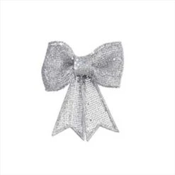 Fiocco Di Natale Glitter Argento Cm. 13