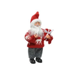 Babbo Natale Rosso Con Pacco Regalo Cm. 30