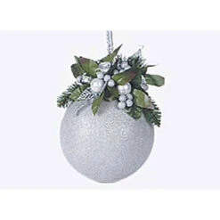 Pallina Di Natale Mm.200 Glitter Argento