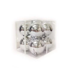 Box 8 Palline Di Natale Argento Mm 80